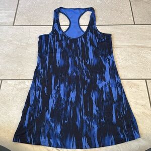 Blue and black full length Lululemon workout tank top size 4